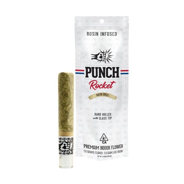 Punch Rocket "Hash-Hole" : Rosin Infused Preroll - Grape Grenade X Moroccan Peaches